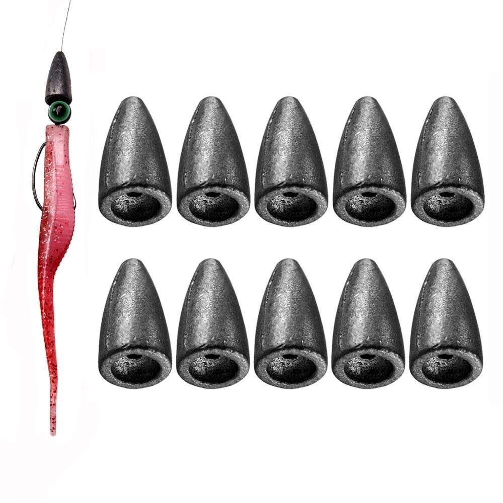 10 Stks/partij Kogel Lood Water Sinkers Wartels Vissen Lood Gewicht 3.5G/5G/7G/14G/20G Vissen Lood Hanger Accessoires