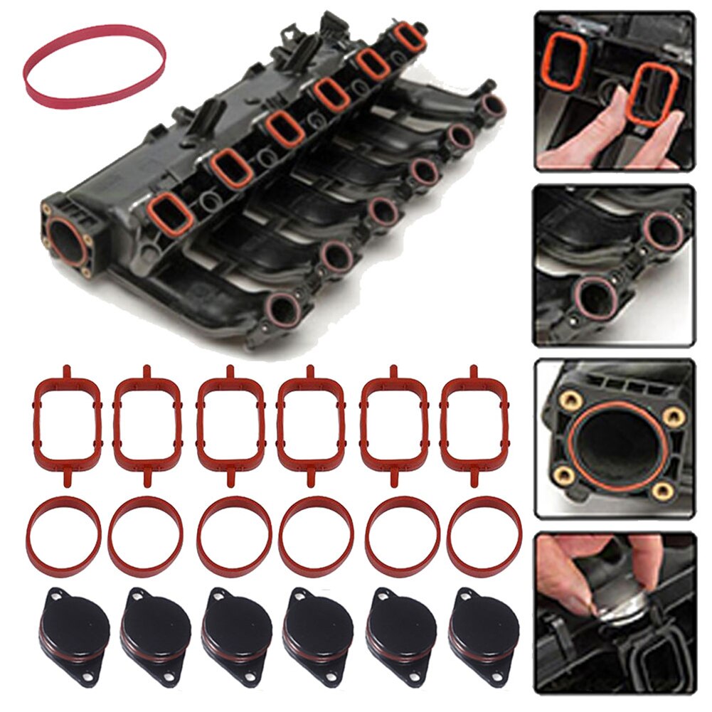 6X 22/33mm Swirl Flap Blanks Plate Intake Inlet Manifold Gasket For BMW M57 E39 E60 E46 E38 E53 E83 E65 E61 E65 E70 E71 E92 X3