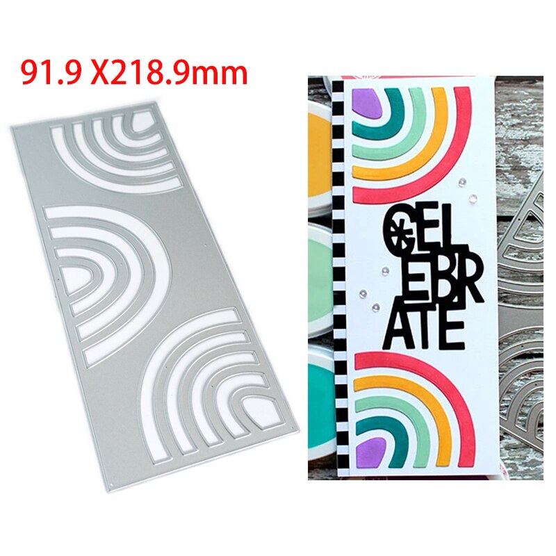 Regnbue essentials rektangel ramme metal skære dør slimline die til diy scrapbooking kort håndværk at lave: H5925