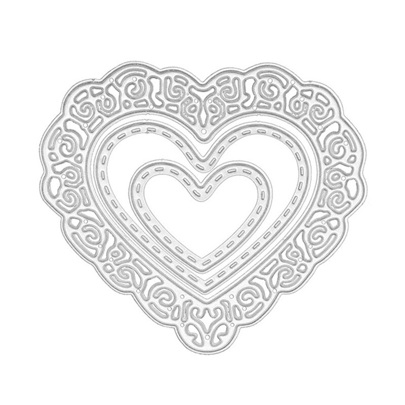 Kutte dies dies hjerte metall kutte dies blomst sjablong gjør-det-selv-rammer preging mappe mal preging kjærlighet dekorasjon