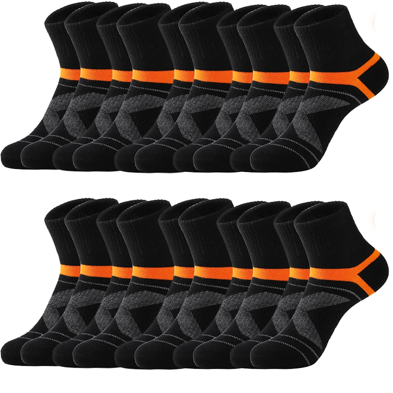 Chaussettes de dehors Noires pour Homme, Décontractées, de , Respirantes, pour Automne et Hiver, Lot de 3/5/10/20 Paires: Vert rouge