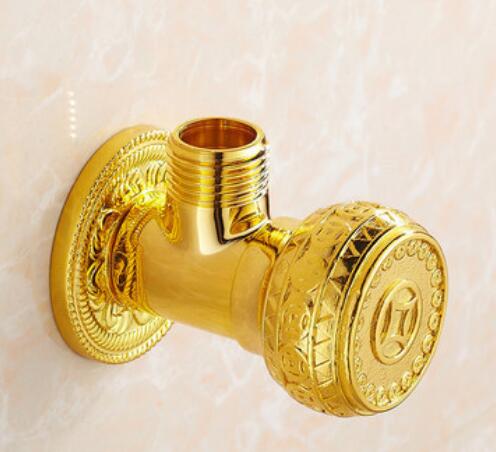Gouden Hoek Kleppen G1/2x1/2 Keuken Badkamer Accessoires Messing Hoek Valve Voor Wc Wasbak water Afsluiter Wc: B-GL