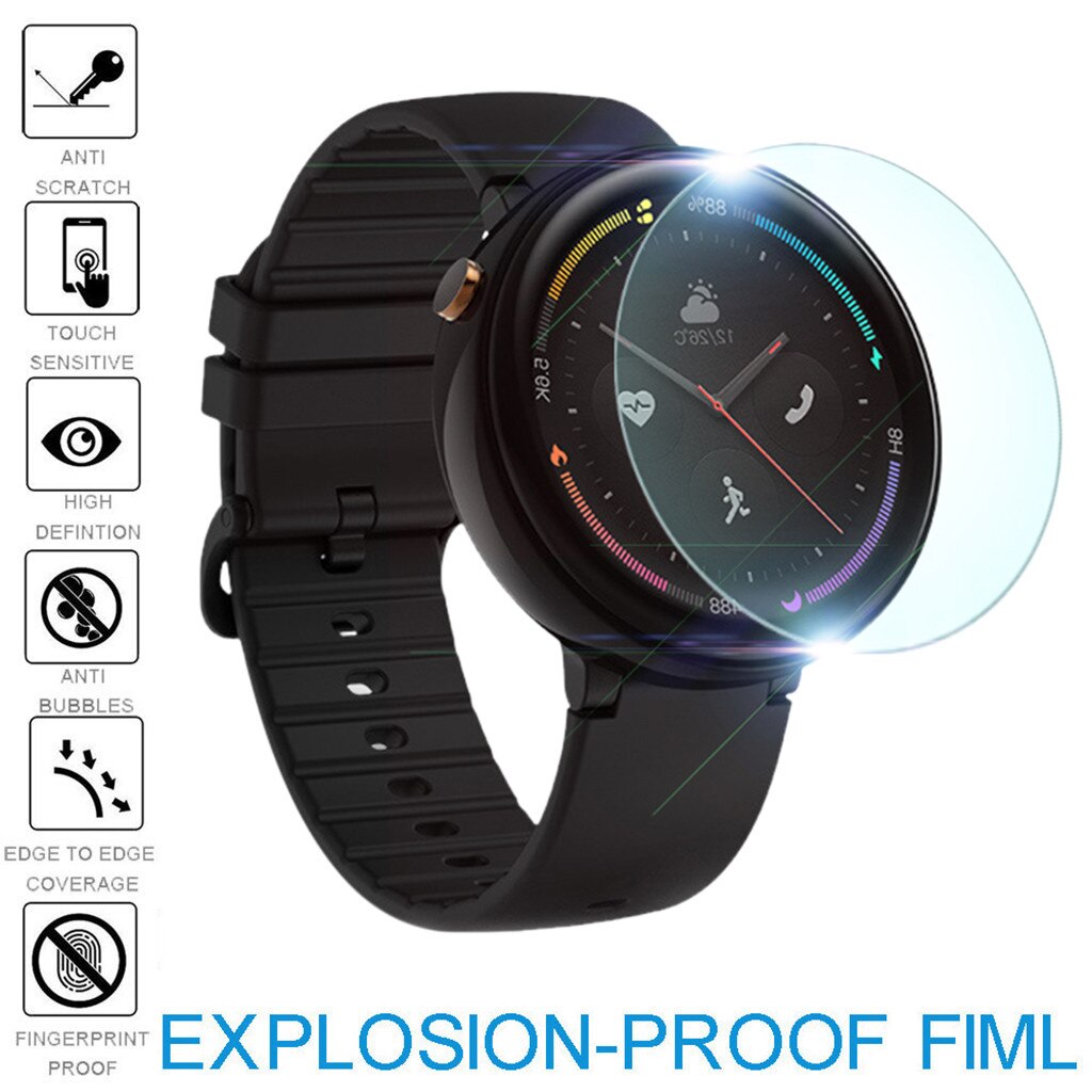 5 uds. Película a prueba de explosiones para Amazfit Smart Watch 2 A1807 Protector de pantalla antiarañazos antideslizante sensible al tacto