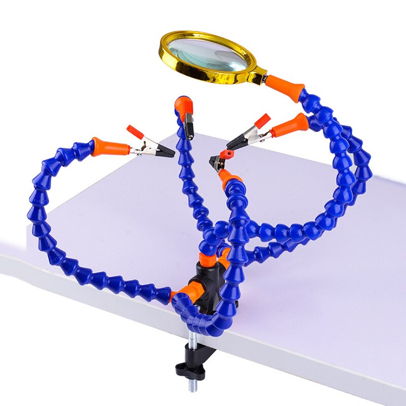 Soporte de soldadura con 5 garras, soporte multifuncional, lupa de soldadura electrónica de Metal