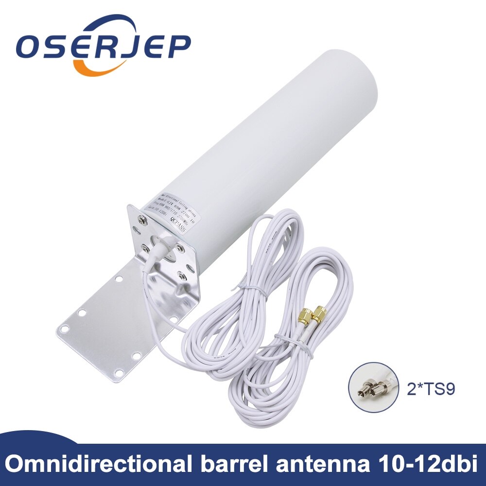 4G LTE Antenne CRC9 SMA TS9 12dBi Omni antenne 2,3 ghz Außen ceilling 5m kabel 2,4 GHz für huawei B315 E8372 E3372 ZTE Router: 2xTS9 männlich