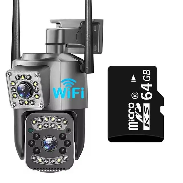 8MP 4K WIFI IP-camera Dubbele lens PTZ 4G Sim-kaart Outdoor Webcam Alarm 10X Zoom Smart Home CCTV Beveiliging Monitor Cam