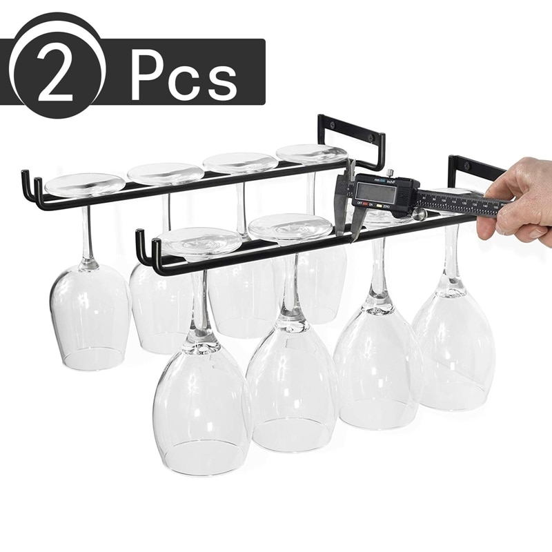 2pcs/set Restaurant Shelf Holder Storage Wall Mounted 30cm Iron Wine Glass Hanging Rack Bar Hanger Shelf
