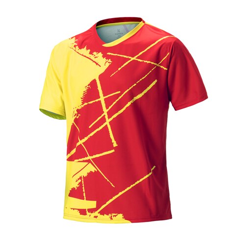 mens table tennis clothes badminton shirt table tennis shirt sport badminton clothes sport training badminton t shirts Plus size: red yellow / L