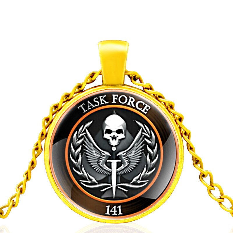 141 Task Force, Gargantilla con cadena colgante, collar clásico de Metal con cúpula de cristal y calavera para hombres y mujeres, de joyería