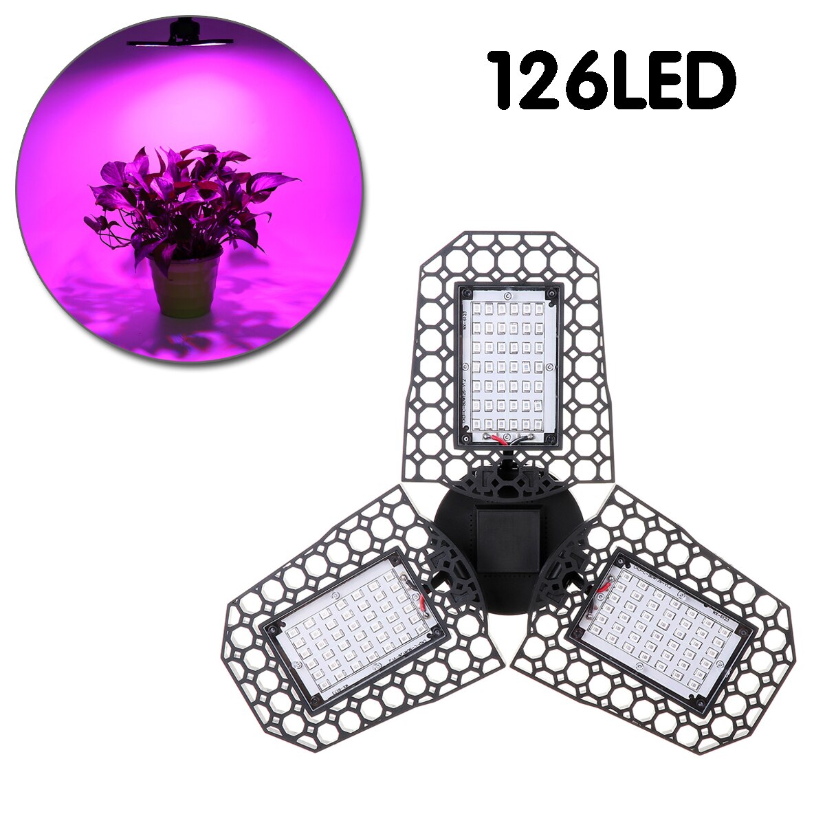 200W 126LEDs Full Spectrum LED Grow Light E27 High Brightness Phytolamp Indoor Plant Growth Lamps For Indoor Plants Flowers: 126LED 200W