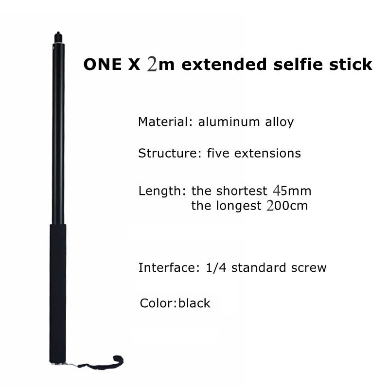 Aluminum pole Super Long Selfie Stick with phone holder For smartphon/Insta360 One X accessories EVO 360 Camera 360
