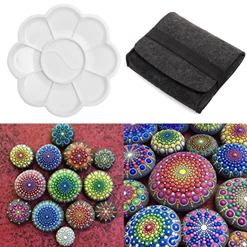 35 stuks mandala stippelpen gereedschapset voor het schilderen van rotssteen acryl stokkwast 1 stuk