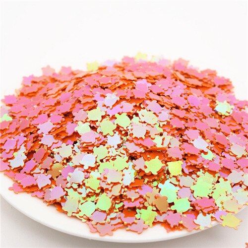 20g 7*8mm Sea turtle Tortoise Shape Loose Sequins PVC Paillettes For Craft Scrapbook Decoration Shaker Card DIY Accessories: AB orange