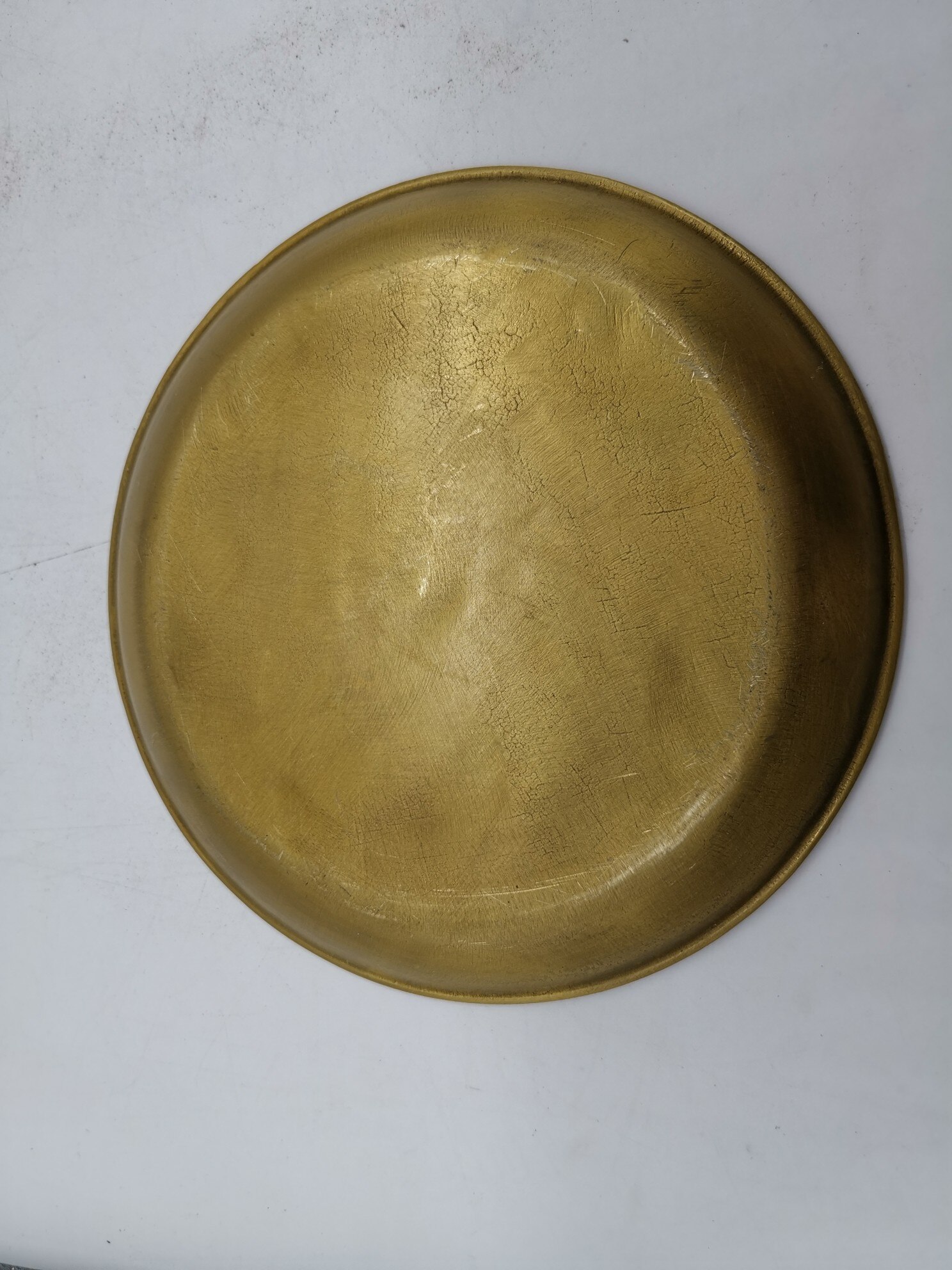 Chinese Antieke Koperen Collection Koperen Hand Gesneden Lotus Plaat