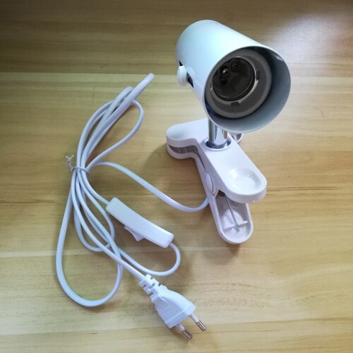 Reptile UVA UVB Lamp Bulb Holder Ceramic Clip-on Holder Clamp Light Fixture for Reptiles Lights Turtle Lizard Heating Lamp Light: White EU Type 1