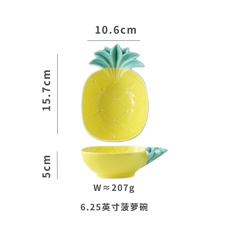Ananas form kaktus keramisk salat tallerken frugt snack retter desserter bakke barn bordservice morgenmad mad skål køkkenudstyr: D