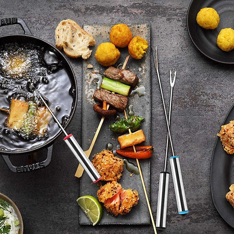 Fondue Cheese Sticks Fondue Set for Maker Swiss Cheese, Stainless Steel Fondue Forks Marshmallow Roasting