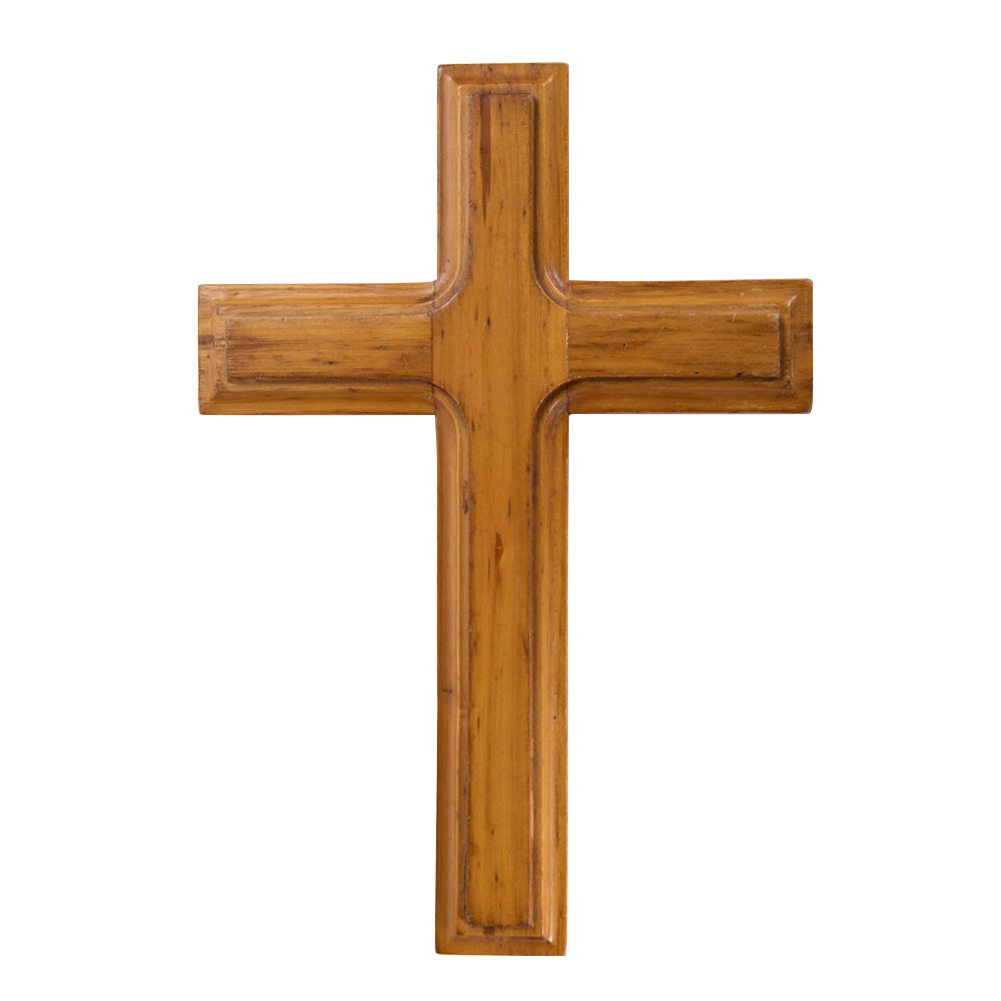Croix en bois pour chambre à coucher, décoration de la maison, montage mural, Crucifix catholique, suspendu, artisanat solide, de jésus Christ: Apricot Types A