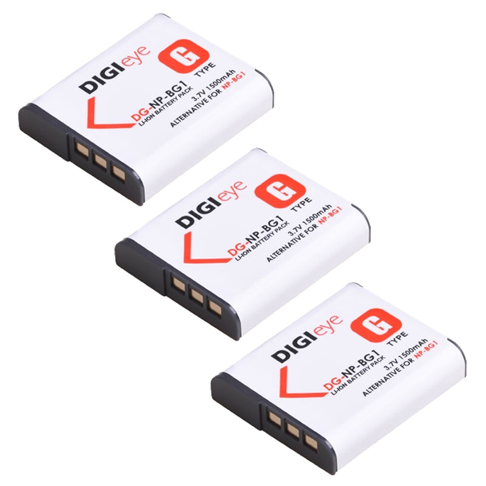 NP-BG1 NP-FG1 NPBG1 NP BG1 Battery + LED Dual USB Charger for Sony Cyber-Shot DSC-H7,DSC-H9,DSC-H10,DSC-H20,DSC-H50,DSC-H55: 3 battery