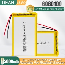 6060100 3.7V 5000mAh batteria ricaricabile ai polimeri di litio batteria agli ioni di litio per GPS PSP DVD pad potenza Banca tavoletta PC prodotto digitale
