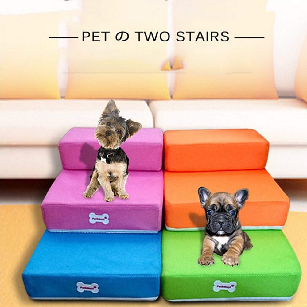 Haustier Treppen Rampe Bett Faltbare 2 Schritte Leiter springen Treppen für Kleine Hunde Welpen Katze Bett Kissen matt Atmungs