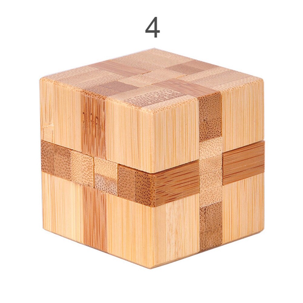 3D Wooden Interlocking Burr IQ Brain Teaser Kong Ming Lock Puzzles Game Toy Small Size For Adults Kids: 4