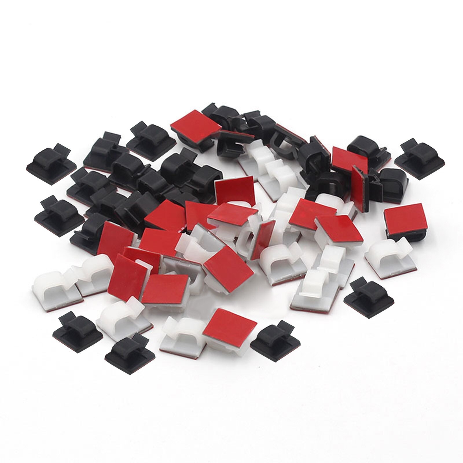 60PCS Wire Wall Clamp Cable Winder Clip Desk Wire Clamp Finisher Wire Clamp Self-adhesive Cable Organizer Line Cable Clip Buckle