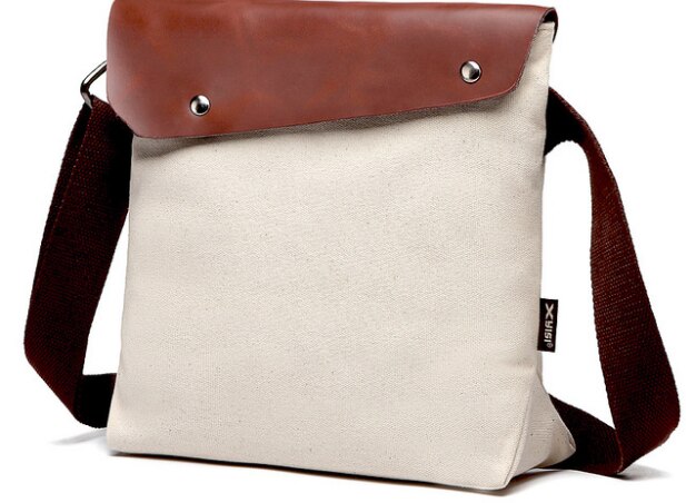 Enkel stil herre stof plus læder dokumentmappe herre all-match skulder arbejdstaske studerende college laptop tasker bolso hombre  d809: Farve 6