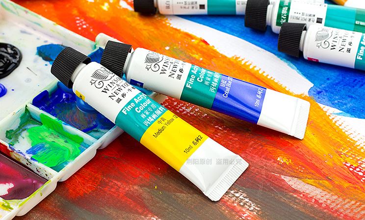 Winsor newton fin akrylfarvesæt 18 farver maler kunstner