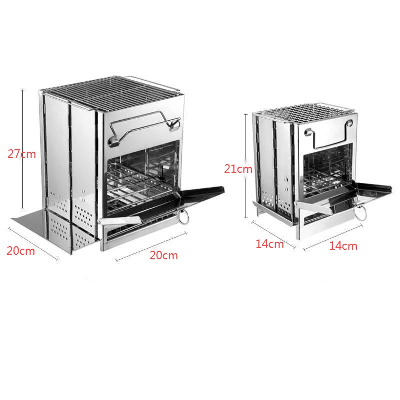 Mini Outdoor Steel Square Wood Stove Foldable Grill Travel Portable Stove Picnic Mini Camping Bbq Stove Mini Charcoal