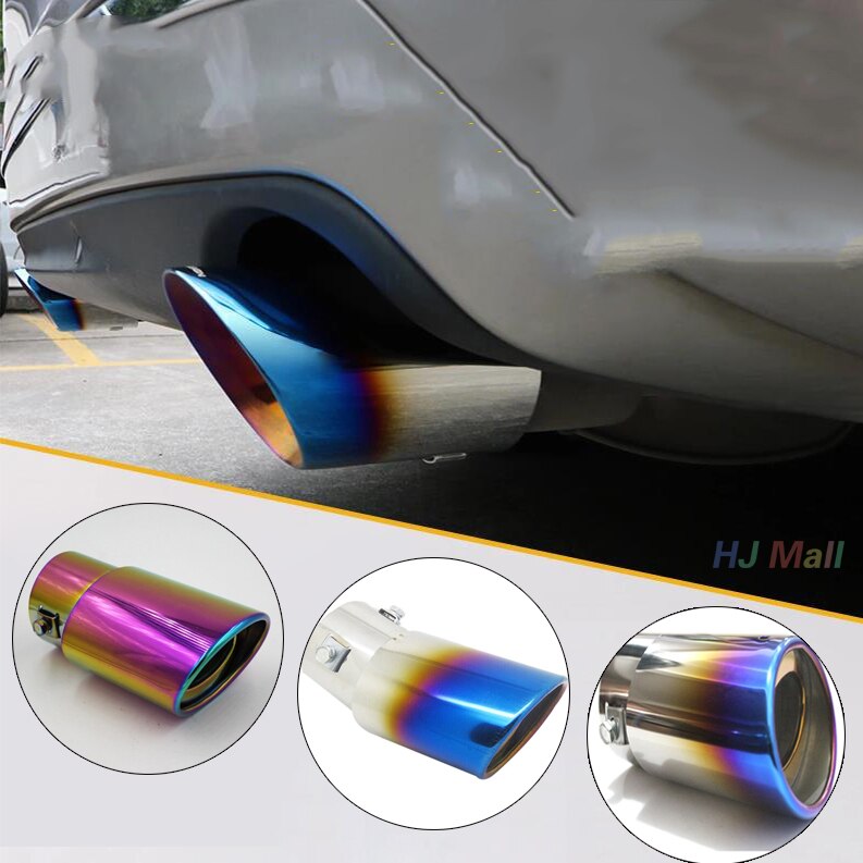 Auto Car Curved Tail Throat Rear Round Exhaust Pipe Muffler Tip Universal