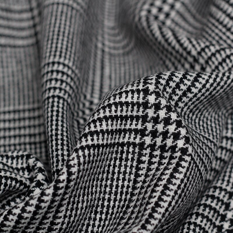 Perlsilk pata de gallo japonesa TELA ESCOCESA lana 100% tejidos ropa Material otoño mujer chaqueta costura tela