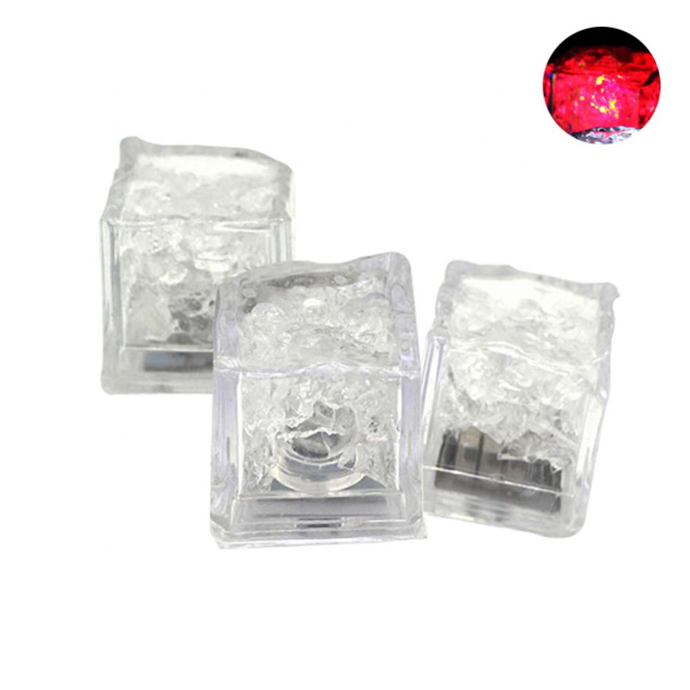 Luz LED para cubos de hielo, lámpara de noche luminosa para , Bar, boda, decoración de taza, 80%, 3 uds.: Rojo