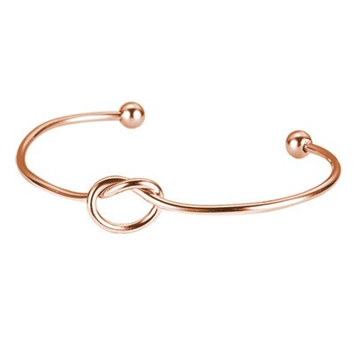 MYLONGINGCHARM 10pcs Nó Pulseira Pulseira Ajustável Básico Com Fio de Aço Inoxidável Pulseira Nó M0393: rosegold