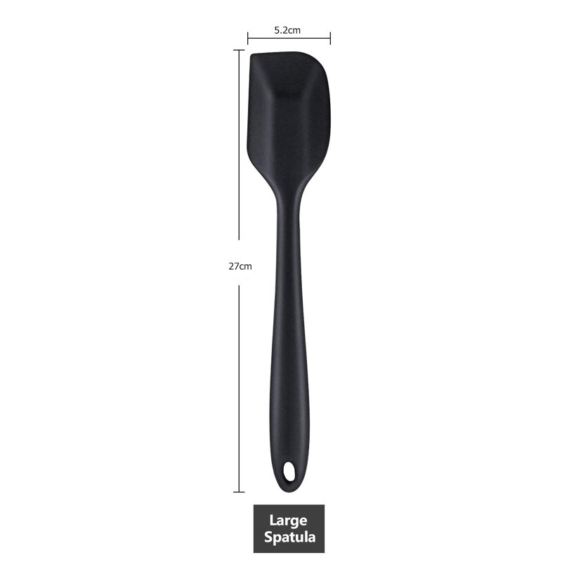 Siliconen 6 Stks/set Spatel Mengen Gebak Schraper Non Stick Boter Spreader Pot Blender Koken Spatel Keuken Bakken Accessoires: l Scraper Black