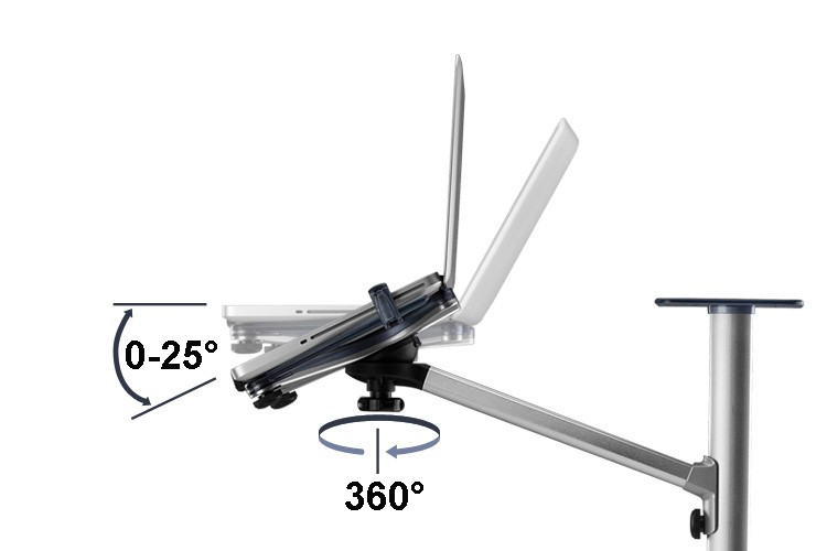 UP-7 360 Degree full Rotation Height Adjustable Laptop Floor Stand With Mouse Tray Aluminum Alloy Ergonomics Laptop Desk Holder