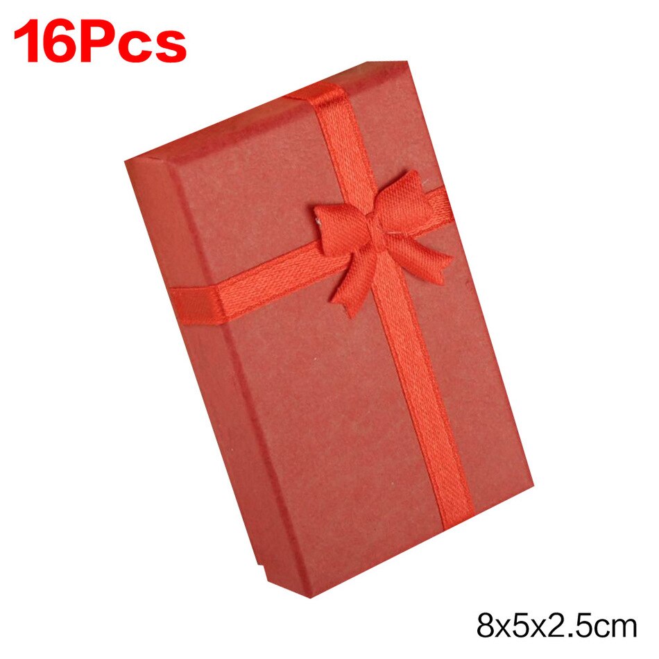 16 teile/los Schmuck Kasten 8x5cm Schwarz Halskette Kasten für Ring Kasten Papier Schmuck Kasten Verpackung Armbinde ohrring Anzeige: rot