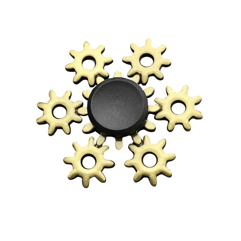 Engranaje de bronce, Spinner de mano, Spinner para dedos, martillo de Thor, Torre Eiffel, Spinner de aleación de Metal, triple anillo, pasatiempos para adultos: F