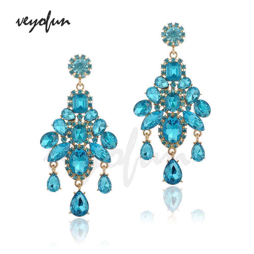 Veyofun Vintage Crystal ZA Earrings Luxury Party Dangle Earrings Jewelry for Woman