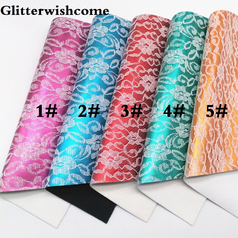 Glitterwishcome 21X29CM A4 Size Vinyl Voor Bows Metallic Synthetisch Leer Met Gewatteerde Kant Faux Lederen Lakens Voor Bows, GM093A