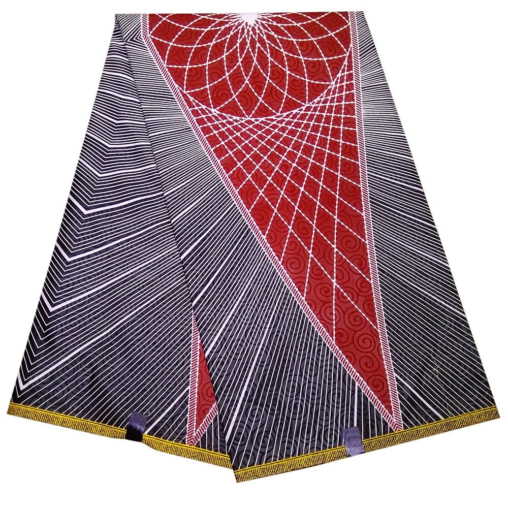 African Fabric African Red Geometric Patterns Black Fabric: Default Title