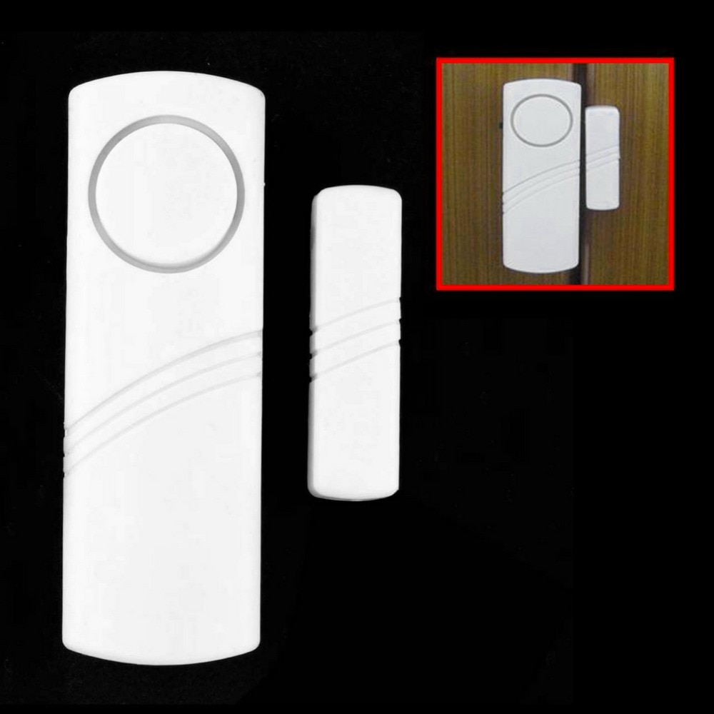 Door Window Wireless Burglar Alarm with Magnetic Sensor Home Safety Wireless Longer System Security Device White