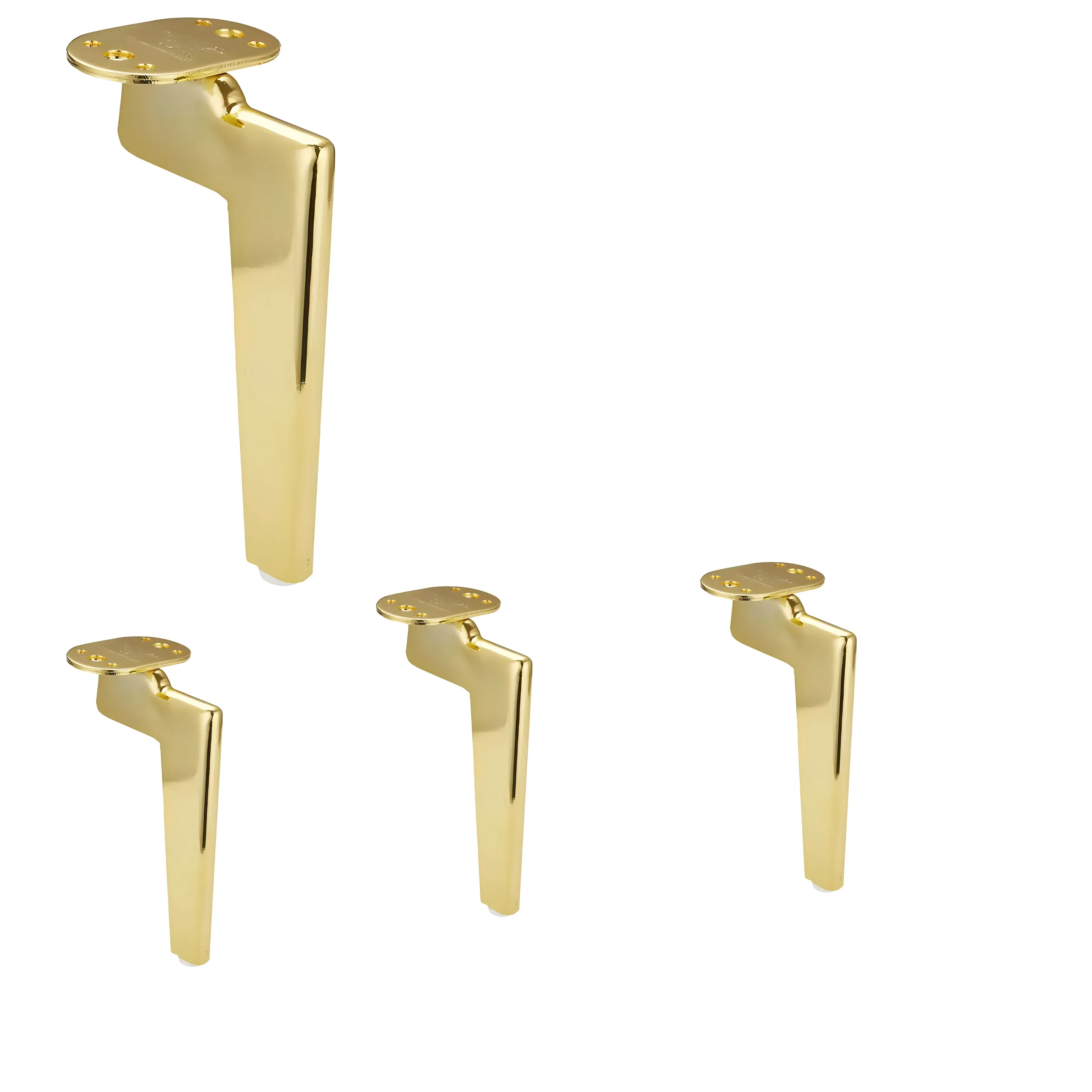 4 stk 15cm sofatilbehør, deler, møbelkomponenter, svarte, gylne møbelben, metall, sengeføtter, bordføtter, møbelben: Tre