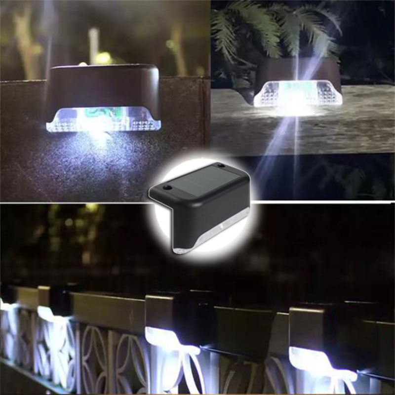 Blanc LED solaire étape lampe chemin escalier extérieur jardin lumières étanche balcon lumière décoration pour Patio escalier clôture lumière: Bleu / 0-5W
