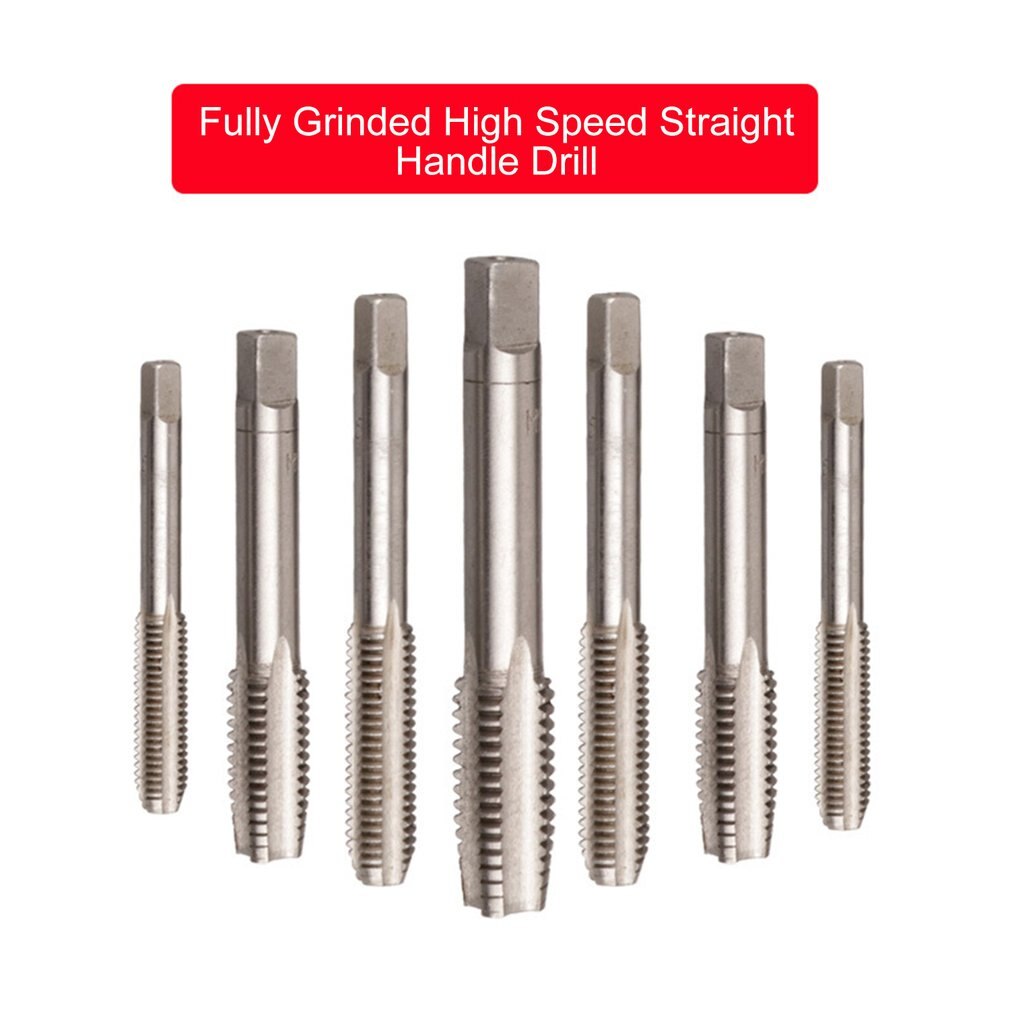 8pcs/set Metric Metal HSS Tap Die Set M3 M4 M5 M6 M8 M10 M12 Screw Thread Plugs Taps with Wrench Broaching Hand Tools Set