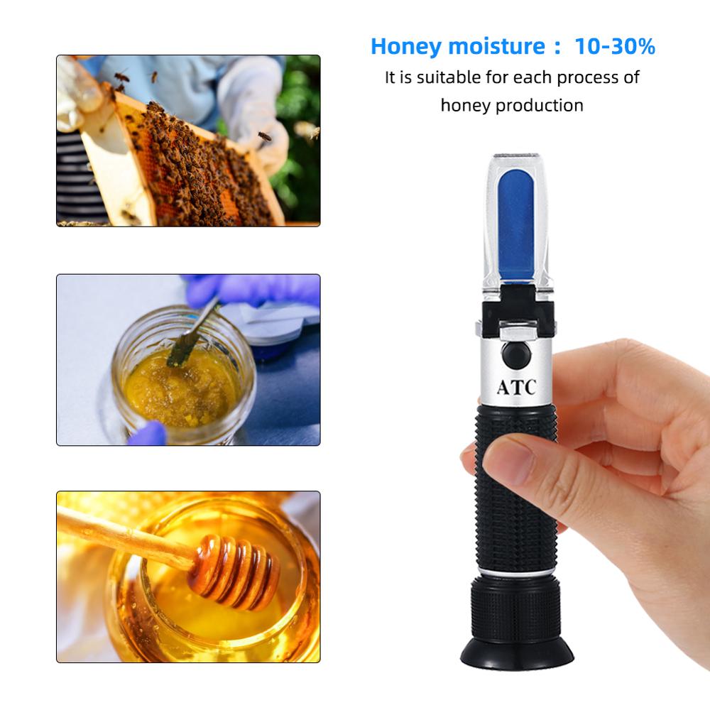 yieryi handheld Honey moisture meter 10-30% Honey water Refractometer with calibration atc refractometer