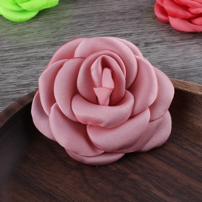 Flores de satén quemadas para el cabello, accesorios para el cabello, flores de tela Floral asadas para ramo de bodas, diademas de 10 piezas y 6CM: Marfíl