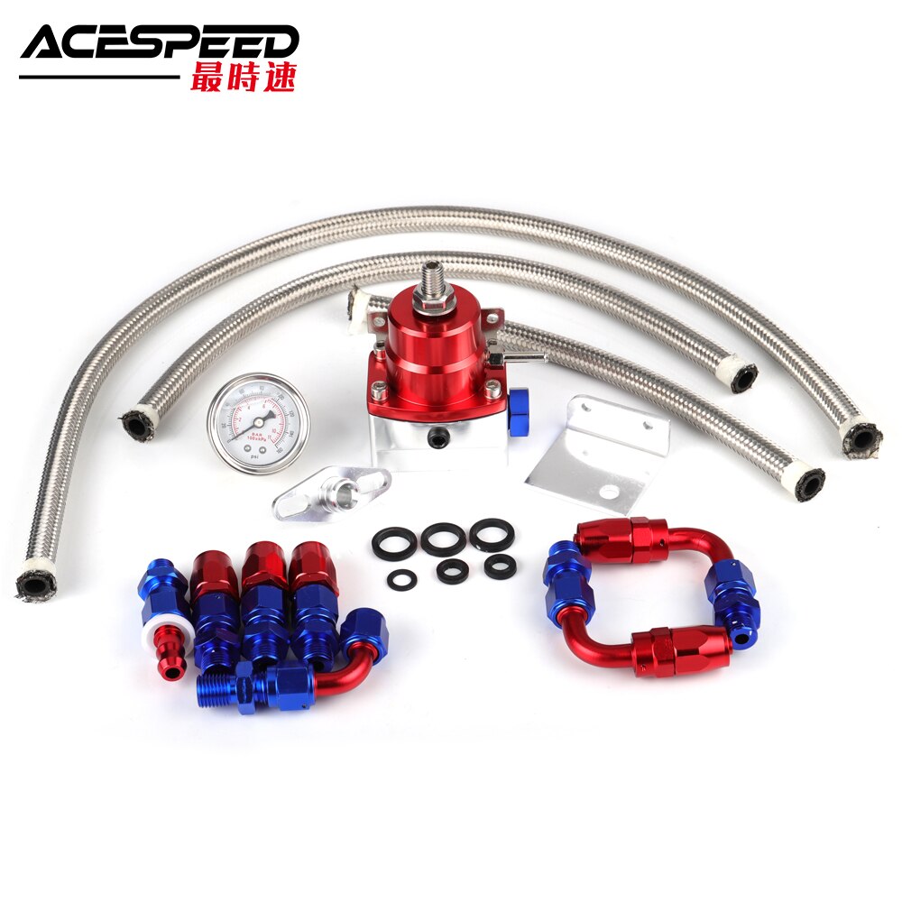 Universal Adjustable Fuel Pressure Regulator Oil 160psi Gauge AN6 Fitting End