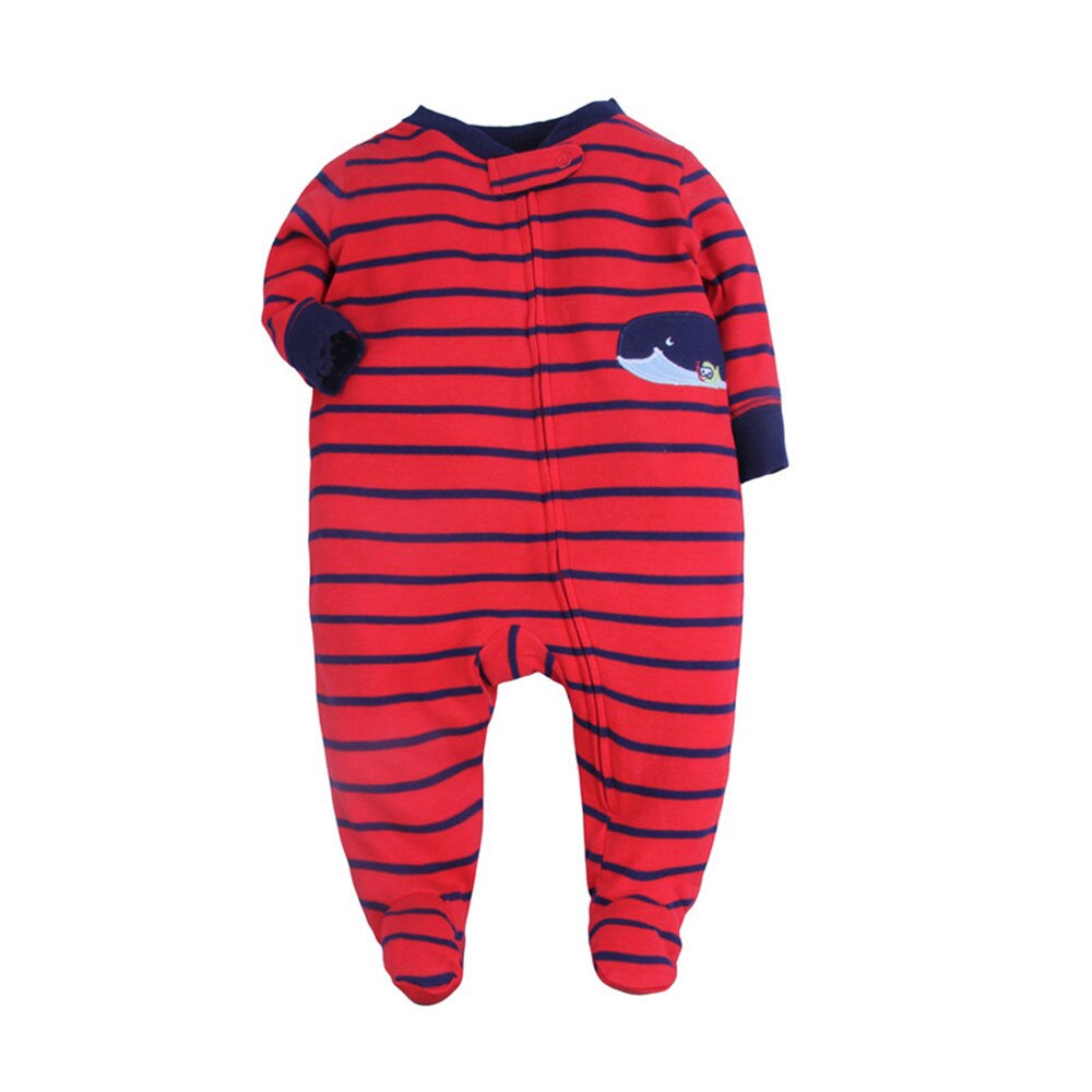 Herfst En Winter Baby Kleding Romper Baby Pyjama Baby Boy Kleding Baby Jumsuit Kinderen Kleding Newbaby Onesies: Red stripe whale / 9m