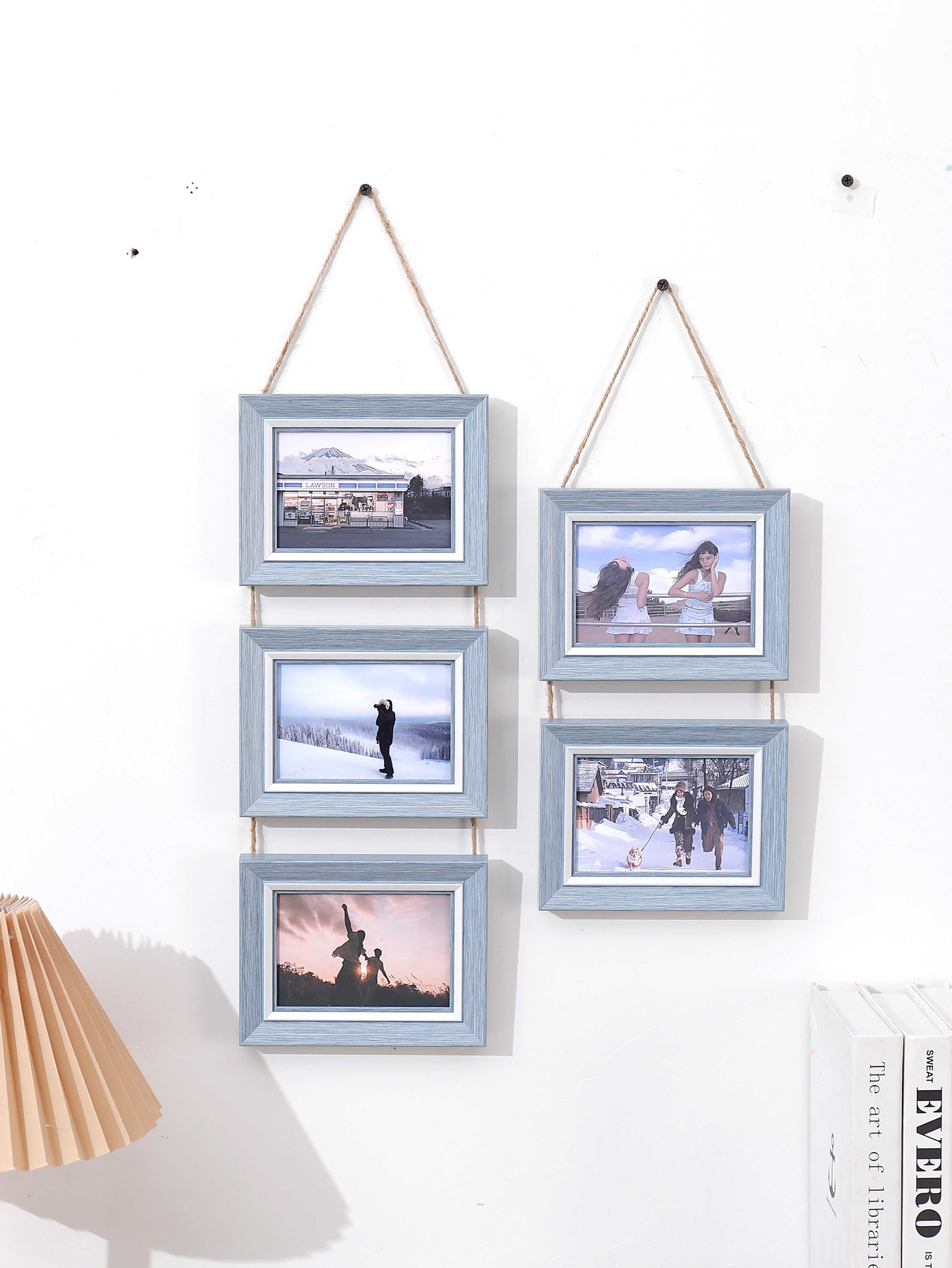 1 porta-retratos de 3,5x5 polegadas - Decoração de parede de emenda, porta-retratos de suspensão de parede, para amigos de família e porta-retratos infantis,